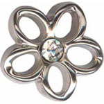 Elan 24 9602V Silver Flower Shank Button (2/card) .63"/15 mm